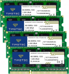 Timetec 32GB komplekt (4x8GB) DDR3 / DDR3L 1333 MHz PC3-10600 Non-ECC puhverdamata 1,5 V / 1,35 V CL9 2Rx8 Dual Rank 204 Pin SODIMM S&uuml;learvuti s&uuml;learvuti arvuti RAM-m&auml;lumooduli uuendamine