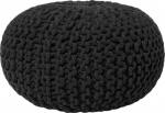 Beliani Trendy Conrad Ottomani mustast puuvillast 40 x 25 cm