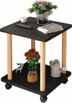 Diivan-Beistelltisch, moderner lihtsam doppelschichtiger quadratischer Couchtisch/Nachttisch, Ecktisch im Balkon-Wohnzimmer, Teetisch (40 x 40 x 50 cm) (V&auml;rv : A)