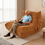 Togo Fireside Lounge Chair, Corner Diivan Bean Bag Chair, Lazy Floor Couch, High Rebound Sponge & Soft Suede materjal, Ergonoomiline disain, elutuppa, magamistuppa, kontorisse