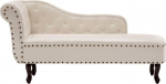 VidaXL Chaise longue Cuir artificiel Blanc cr&egrave;me