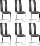 Homewell s&ouml;&ouml;gitoa toolid, komplekt 6, U-kujuline ergonoomiline seljatugi terasraam, kvaliteetne PU nahk paksendatud k&auml;snaga, kaasaegne Cantilever k&ouml;&ouml;gitooli (6, must)