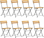 vidaXL kokkupandavad aiatoolid 8 t&uuml;kki terasest ja t&auml;ispuidust akaatsia tool, &otilde;uem&ouml;&ouml;bel, aiam&ouml;&ouml;bel, s&ouml;&ouml;gitool, patio tool, v&auml;litingimustes kasutatav m&ouml;&ouml;bel