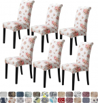 Howhic toolikatted s&ouml;&ouml;gitoa jaoks tr&uuml;kitud mustritega, lihtne panna Stretch s&ouml;&ouml;gitooli katted, 6 Pack, pestav, suurep&auml;rane kaunistus koju, peole, banketile (6 Pack)