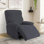 Komplekt 4 Stretch tugitooli katted taskutega - Plain Stretch Cover for Recliner Chair, tugitooli kaitsja TV tugitool & TV tugitool (tumehall)