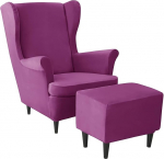 3-osaline sametkate komplekt tugitoolile - Stretch kate koos slipcoveriga (lilla)