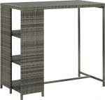 vidaXL Baarilaud riiulitega Baarilaud K&ouml;&ouml;gilaua s&ouml;&ouml;gilaud Bistro laud Baarilaua baarilett k&ouml;&ouml;gilett Hall 120 x 60 x 110 cm Pol&uuml; rotangist
