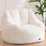 MAXYOYO Bean Bag t&auml;iskasvanutele lastele, pehme Faux Fur Cover, &uuml;he Bean Bag t&auml;idisega, mugav Bean Bag diivan koos seljatoega, aktsent tool elutuba magamistuba