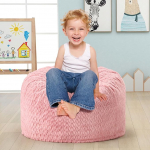 Hobestluk Bean Bag 70cm Memory Foam t&auml;idetud Chevron Plush Fur Cover, v&auml;ike Bean Bag m&auml;ngutuba, elutuba, magamistuba, roosa