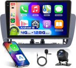 4G 128G VECHTEL 9-tolline Bluetooth autoraadio Seat Ibiza 2012-2015 Carplay Android auto, Android 15, EQ, WiFi GPS, Mirror Link, RDS/FM raadio 2 DIN koos AHD tagurduskaameraga