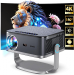 2025 videoprojektor [180&deg; p&ouml;&ouml;ramine ja Android 12] videoprojektor 4K toetusega, 30 000 luumenit Full HD 1080P Overhead projektor WiFi 6, Bluetooth 5.2, 2G RAM + 32G ROM, kodukino 300 tolliga