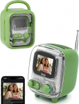 Divoom Tiivoo-2 Kaasaskantav Bluetooth-k&otilde;lar FM-raadioga, Pixel Retro Mini Cute Wireless Speaker, sobib lauale, kontorisse, magamistuppa, kingitused naistele ja meestele, roheline