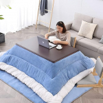 Kotatsu laud koos k&uuml;ttekeha ja tekiga, Jaapani Kotatsu laud koos futon vaiba k&uuml;ttekehaga, 4tk/komplekt, Kotatsu laud koos futon vaiba k&uuml;ttekehaga (v&auml;rv : Brown-B, suurus : 120x80x45cm) (Blue a