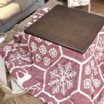 Kotatsu k&uuml;ttelaua roosa lumehelbe mustriga ruudukujuline kohvilaud Soe ahju futon komplekt Jaapani stiilis 4-osaline talvine k&uuml;ttelaua