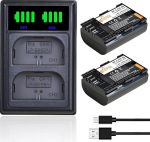 Pickle Power LP-E6 LP-E6NH akud ja topelt USB laadija Canon EOS R5, R5 Mark II, R6, 5D Mark II/III/IV, 5DS R, 6D, 7D, 7D Mark II, 60D, 6d Mark II 70D, 80D 90D kaameratele.