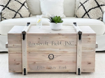 Uncle Joe&acute;s Roosevelt kohvilaud Vintage Shabby Chic stiilis t&auml;ispuidust laud halli v&auml;rvi, hoiuruumi ja kaanega puidust kasti k&uuml;ljelaud Maakodu elutoa laud puidust laud