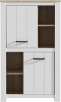 Forte Elara 2-ukseline kapp 2 uksega, puukomposiit, Matt valge / Bianco Tamm, 86,7 x 143,7 x 42,2 cm