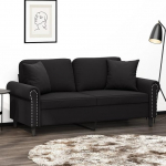 ZEYUAN 3200950 2-kohaline diivan koos dekoratiivpadjaga, must, 140 cm, samet, Lounge diivan, diivanid ja diivanid, l&otilde;&otilde;gastav diivan, diivan elutuppa