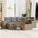 Rantry Garden Diivan komplekt 7 t&uuml;kki koos padjadega beež pol&uuml;rattan m&ouml;&ouml;blikomplekt diivan voodi elutuba diivanite komplekt diivanid v&auml;ljas m&ouml;&ouml;bel j Model3275299