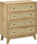 HOMCOM 4 sahtliga kapp rotangist hoium&ouml;&ouml;bel 80 x 35 x 95 cm hele puidu efektiga