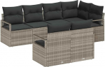 Homgoday Garten-Sofa-Set Hellgrau Poly Rattan Modular Entspannung Terrasse Model3346422