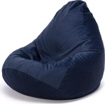 Ecopuf Fuzzy - Mikrokiust Bean Bag - istumiskott - Pouf Tool Relax - Pouf kott pol&uuml;st&uuml;reenist pallipadjaga - Kodudekoratsioon - 80 x 110 cm - Midnight Blue A41