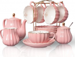 Sweejar Home 22-osaline portselanist Royal Family teekomplekt, 6 inimesele, 237 ml tassid