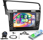 Rimoody 2G+64G DAB/DAB+ Android Autoradio f&uuml;r VW Golf 7 2013-2018 mit Wireless Carplay Android Auto Navi GPS WiFi Mirror Link, 7 Zoll Touchscreen Radio Con Bluetooth FM/RDS EQ/USB/SWC Tagfahrkamera