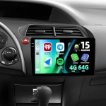 CAMECHO 4+64G Android 15 Navi Autoradio f&uuml;r Honda Civic 2006-2011, 9 Zoll GPS Radio mit Bluetooth WiFi Wireless Carplay Android Auto FM RDS 32EQ +R&uuml;ckfahrkamera