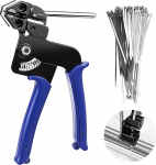 Kaabel Tie Pliers Set koos 150 kaabli sidemetega, reguleeritav metallist kaabli sidemete t&ouml;&ouml;riistade komplekt kinnitamiseks ja kaabli sidemete kinnitamiseks, kaabli sidemete t&ouml;&ouml;riist traat aia rullidele, heitgaasi mantlile (sinine)