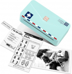 Phomemo Mini Printer M04AS 4-tolline mini termoprinter mobiiltelefoni Bluetooth 15/53/80/110 mm printimislaius, 300DPI, &uuml;hildub iOS & Androidiga, dokumentide, piltide, m&auml;rkmete, etikettide, kleebiste jaoks (roheline)