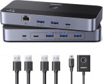UGREEN USB Switch 2 PC Gigabit Ethernet Port RJ45 USB 3.0 Switch 2 in 4 Out koos kaugjuhtimispuldiga, Plug & Play, USB Switched hiirele ja klaviatuurile, &uuml;hildub Windows/Mac/Linux jne.