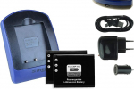 2 akut + laadija (v&otilde;rk + auto + USB) Casio NP-110 / Exilim EX-FC200S Z2000 Z2300... / JVC Everio ... - Vaata nimekirja
