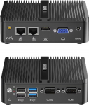 WEIDIAN ventilaatorita arvuti, t&ouml;&ouml;stusarvuti, J4125 (kuni 2,7 GHz) t&ouml;&ouml;stuslik ventilaatorita miniarvuti, HD/VGA Dual Display 4K HD, USB 3.0, 2RS232 Com, 2Gigabit Ethernet, WiFi, Win11 (4GB RAM 64GB SSD)