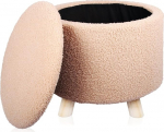 Stool koos hoiuruumi kaanega eemaldatav stool Round Footstock Storage Box Teddy Fabric