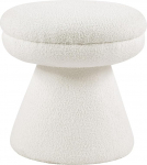 Furniture of America Rami Moderner Polsterhocker in Pilzform, 45,7 cm, mit konischem Sockel, Schminkhocker, kleiner Fu&szlig;hocker f&uuml;r Schlafzimmer, Wohnzimmer, Eingangsbereich, Beige