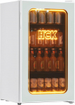 HCK 98L Getr&auml;nkek&uuml;hlschrank und K&uuml;hler, 105 Dosen Mini-K&uuml;hlschrank mit Glast&uuml;r, 3D Orange Licht kleiner K&uuml;hlschrank mit verstellbaren Regalen f&uuml;r Soda Bier oder Wein, perfekt f&uuml;r Haus/Bar/B&uuml;ro (Wei&szlig;)