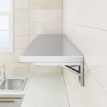 Klappbarer Wandtisch, Wandmontierte Werkbank, Edelstahl schwimmender Schreibtisch f&uuml;r kleine R&auml;ume, kompakter W&auml;scheklapptisch, platzsparender Wandmontage-Schreibtisch