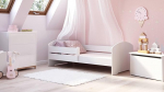 Dmora &uuml;heinimesevoodi lastele, lastevoodi, kukkumiskaitsega voodi, &uuml;mmarguse peaplaadiga, cm 164 x 88 H63, valge