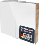 FACKELMANN B.Brillant peegelkapp - palju hoiuruumi ja LED-valgustusega peegel - vannitoa peegelkapp tammepuidust (80 x 68 x 15 cm)