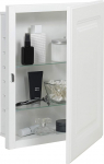 American Pride Zenna Home Medicine Cabinet, White Steel Body with 3 Adjustable Shelves, 16" W x 20" H, Built-in Bracket, Durable Bathroom Organiser, Storage Solution with Mirror Door
