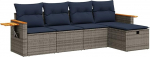 Mudel 3325960 Aia diivan komplekt koos hoiuruumiga ja jalatoega PE rotangist 55 x 53 x 34 cm terrassile ja &otilde;uealale