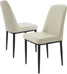 Durrafy S&ouml;&ouml;gitoa toolid 2 komplektis koos kunstnahast kattega Ergonoomilised toolid s&ouml;&ouml;gituppa K&otilde;rge seljaga mugav polsterdatud tool Modernne k&ouml;&ouml;gitool valge