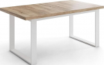 WFL GROUP Ristk&uuml;likukujuline Loft s&ouml;&ouml;gilaud elutuppa, Loft t&ouml;&ouml;stusstiilis, valgete metalljalgadega, pikendatav s&ouml;&ouml;gilaud 160 cm kuni 240 cm, valmistatud ELis, Sonoma tammepuu