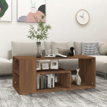 PIXZSSI K&otilde;rvallaud elutoas 105 x 55 x 32 cm koos hoiuruumiga Kohvilaud Stiilne kaasaegne magamistoa laud &otilde;ppet&ouml;&ouml; kohvilaud kohvilaud diivanilaud pruun tammepuust materjalist