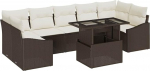 8-teiliges Garten Sofa Set mit Kissen braunes Poly-Rattan Gartenlounge Model3348954