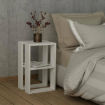 Dmora Imai &Ouml;&ouml;laud Madal kapp &Ouml;&ouml;laud Voodiriiul 30 x 30 x 55 cm Valge