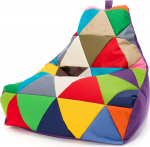 Ecopuf - Keiko Patchwork Pouf tugitool v&auml;ljas - Pol&uuml;st&uuml;reenpallid Bean Bag - veekindel kanga kott - l&otilde;&otilde;gastustool - kodudekoratsioon - tugitool suurus M - 100x80x85cm, lilla Nc5
