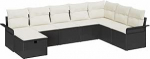 Garten-Sofa-Set mit Kissen 8 tk Schwarz Poly Rattan Model3360258
