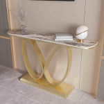 Generisch Eleganter Konsolentisch mit goldenem Schmetterlingsfu&szlig; - Moderner, schmaler Flurtisch mit edler Steinplatte f&uuml;r Eingangsbereich und Wohnzimmer (100 cm/39,4 Zoll)